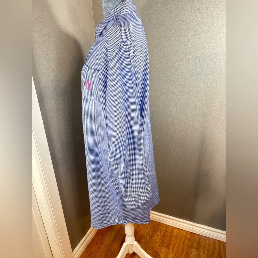 Lauren Ralph Lauren Sleep Shirt Pajamas Blue Gingham Size M - Picture 8 of 11